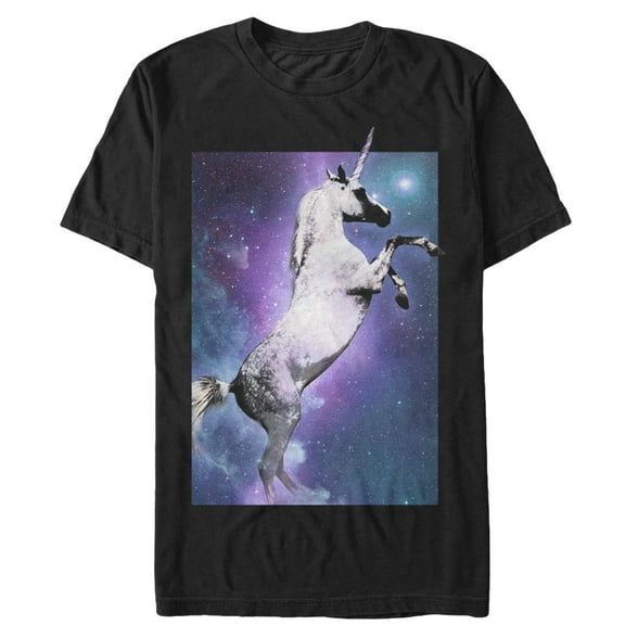 Men's Lost Gods Space Unicorn  Graphic Tee Black Medium