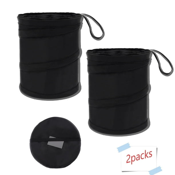 BTideas Bote de Basura para Automóvil, 2 packs de Basura Portátil Emergente Plegable a Prueba de Agua, Cubo de Basura