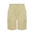 thumbnail image 2 of MSJUHEG Mens Shorts Men'S Shorts Shorts With Multiple Pockets For Comfort Lightweight Twill Cotton Elastic Waist Work Shorts Shorts Men Beige M, 2 of 4