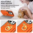 thumbnail image 4 of K-Lion Compatible with iPhone 14 Plus Wallet Case,Luxury PU Leather Shockproof Protective Case Card Holder Slot Ring Holder Kickstand Phone Cover for iPhone 14 Plus ,Orange, 4 of 5