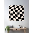 thumbnail image 2 of Distorted Checkered Pattern - Black & White / Cream Poster Wall Art, Modern Wall Decor For Living Room Bedroom, 30x30 UNFRAMED, 2 of 3