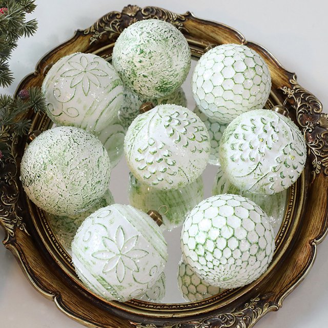 Adornos navideños, adornos navideños, regalos navideños, juego de bolas navideñas antiguas de 8 cm y 12 piezas, adornos colgantes para árbol de Navidad, adornos de bolas colgantes en caja, bolas decor