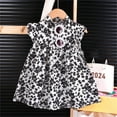 thumbnail image 2 of CHEEREAM kids Baby Girls Cute Floral Dress Toddler Girl Ruffle Sleeve Summer Dress Button Down Beach A-Line Sundress for 1.5-8 Years, 2 of 3