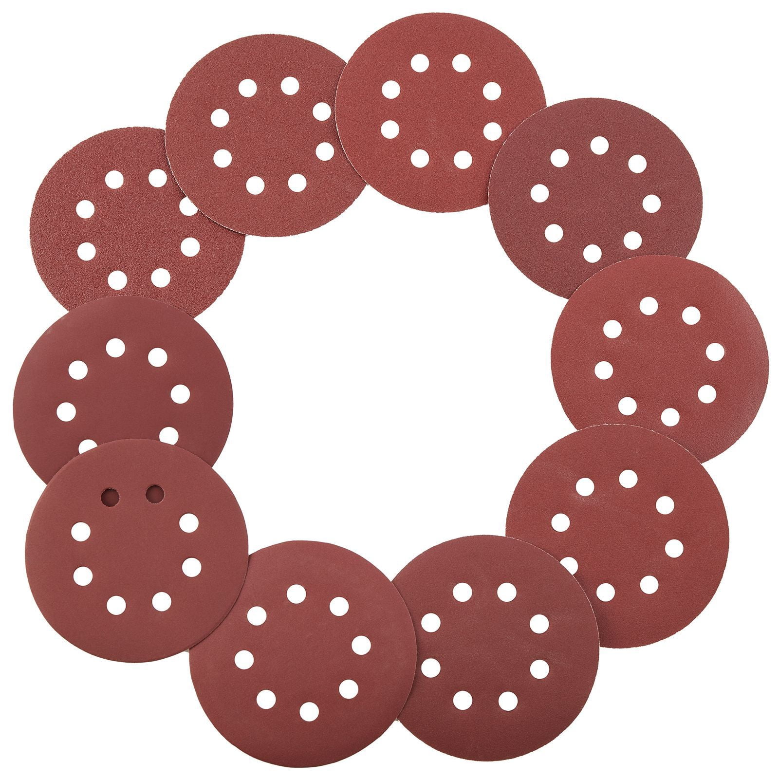 Sanding Disc Set 150-PCS, 5 Inch with 10 Grits 60-600, Aluminum Oxide with 8 Dust Holes, Velcro Backing, for Orbital Sanders for Wood Metal Polishing