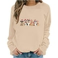 thumbnail image 5 of Women's Crewneck Sweatshirt Holiday, Vacation Graphic Tees Tops Fall Fashion Long Sleeve Pullover Beige-2 M, 5 of 6