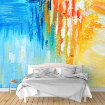 IDEA4WALL 4pcs Abstract Painting Peel and Stick Wallpaper Removable Wall Murals Large Wall Stickers for Home Decoration, 66"x24"