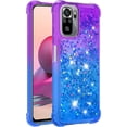 thumbnail image 3 of for Xiaomi Redmi Note 10 4G/Xiaomi Redmi Note 10S Case,Creativity Clear Gradient Quicksand Glitter Flowing Liquid Floating Case Bling Diamond Sparkle Cover for Redmi Note 10 4G JB Purple Navy, 3 of 14