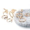 thumbnail image 4 of Set de anillos HUOGUO, aleación geométrica con forma de hoja serpentina, para mujer, 4 of 5
