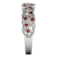 thumbnail image 4 of 0.17 ctw Wedding Band for Women - 18K White Gold Natural Garnet Stackable Eternity Ring, 4 of 6
