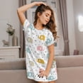 thumbnail image 3 of Haiem Little Elephant Print Women’s Short-sleeved Nightdress – Comfortable and Loose-Fit Sleepwear, Soft Cotton Sleep Shirt for Relaxing, Casual Nightdress, 3 of 6