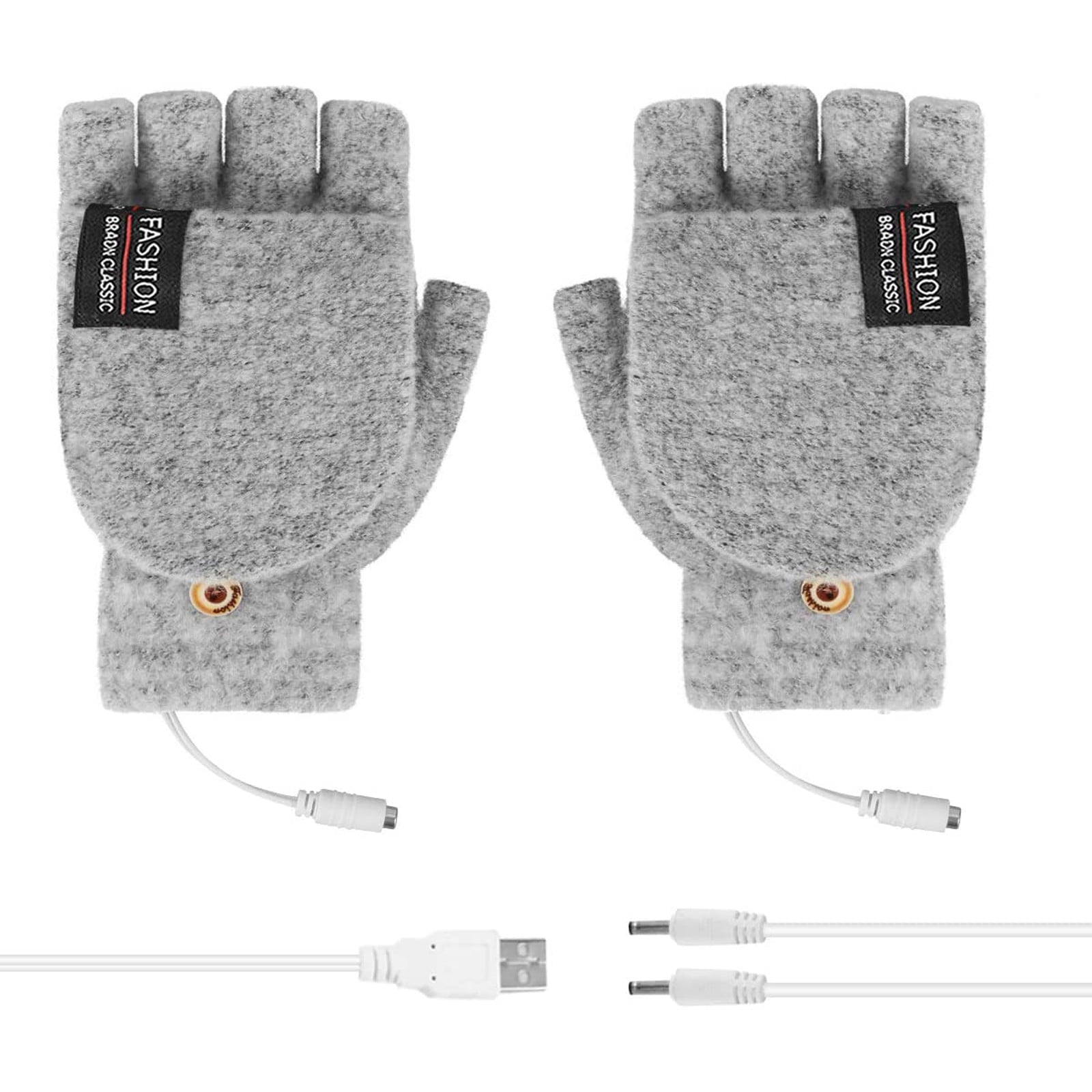 Hot Winter Womens Men Laptop USB Heated Warm Knit Hand Glove Full&Half Finger US 