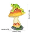 thumbnail image 3 of Frog Garden Decor Funny Frog Figurines Sculpture - Frog Garden Statue Cute Frog Figurine Decor with Mushroom Animal Statue Collectible Figurines for Home Decor Office Shelves Desk Table, 3 of 5