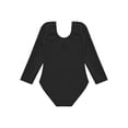 thumbnail image 4 of Sxiwei Girls Fleece Lined Bodysuit Long Sleeve Ballet Leotard Kids Dance Undergarment Thermal Black 120, 4 of 7