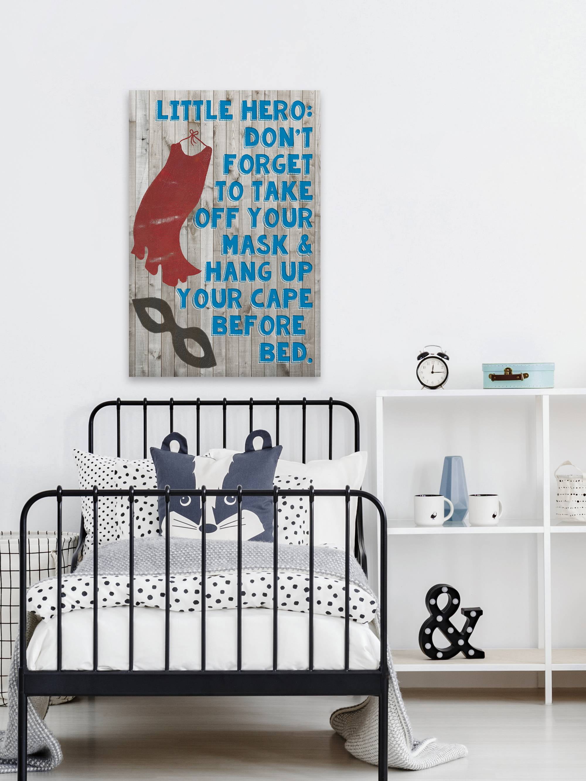 Marmont Hill Superhero Bedtime Rules Canvas Wall Art