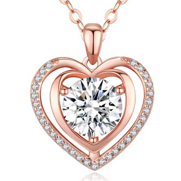 Collar Hoaritik de moissanita en forma de corazón con «Te amo» para regalo