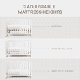 thumbnail image 4 of Comfy Cubs Baby Crib for 0-3, Adjustable Mattress Height, White Bars and Frame and Natural Wood Leg, 4 of 7