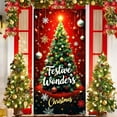 thumbnail image 1 of Linnome Santa Claus Pattern Christmas Door Cover 35x71 Inches, Festive Holiday Door Decoration for Home and Parties, 1 of 6