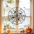 thumbnail image 5 of SLYNSHome Plastic Spider Web Hanging Ornament With Small Spiders,Black Glow In Dark Spiderweb Decor For Window Wall Porch Indoor Outdoor Fall Halloween Spooky Party Decor, 5 of 6