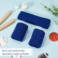 thumbnail image 4 of 3Pcs Neon Athletic Bands Sports Headband Wristband Set Sports Competitions Sweatbands Breathable Terry Cloth Wicking Sweat Absorbing Head Wrist Band for DIY Men Women (Midnight Blue), 4 of 9