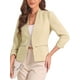 thumbnail image 1 of Blazer abierto de 3/4 de manga INSPIRE CHIC para mujeres, chaqueta de traje, blazers casuales para trabajo y oficina con bolsillos con cremallera, color albaricoque S, 1 of 1