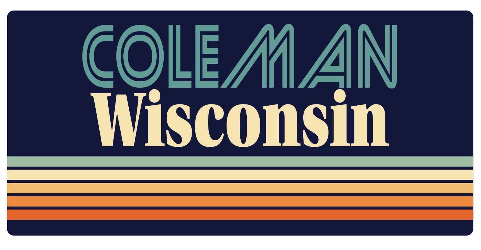 Coleman Wisconsin 5 x 2.5Inch Fridge Retro Design