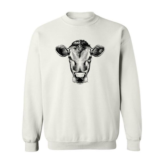 Cow's Face Sketch Sweatshirt Men -Image by Shutterstock, Male Medium