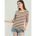 thumbnail image 2 of INSPIRE CHIC T-Shirt Décontracté Imprimé pour Femmes à Manches au Coude et Col Rond, 2 of 6