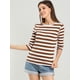 thumbnail image 2 of Disfraz de Día de San Patricio para mujer Allegra K Camiseta ajustada estampada Cafe Blanco L, 2 of 6