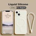 thumbnail image 2 of Liquid Silicone Case For iPhone 15 11 13 12 14 Pro Max XR Xs Plus Phone Magnetic Wireless Charging For Magsafe Cover Red iphone 14Pro, 2 of 6