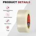 thumbnail image 3 of Uxcell 2 Rolls Filament Strapping Tape, 19 mm x 20 m x 0.15 mm Heavy Duty Fiberglass Striped Reinforced Packaging Clear Waterproof Adhesive Tape for Packaging, Moving, Home Use, 3 of 6