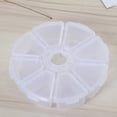 thumbnail image 1 of Luckyn 2 Pcs Round 8 Grids Desktop Storage Box,Plastic Jewelry Organizer Display Containers Case for Bead Cosmetic Earrings,White, 1 of 9