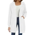 thumbnail image 6 of Fartey Zip Up Hoodies for Women Oversized Fleece Long Tunic Sweatshirts Casual Long Sleeve Drawstring Hooded Sweatshirt Fall Going Out Hoodie Jacket Coat White S, 6 of 9