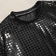 thumbnail image 5 of Gibobby Blusa Termica Niñas Vestido de fiesta de con lentejuelas y informal para niños y niñas （Negro， 3-4 Años), 5 of 5