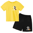thumbnail image 3 of Conjunto de 2 piezas de camiseta y pantalones cortos de marca Disney de manga corta de verano para niños y niñas, conjuntos de moda para bebés de 2 a 12 años, 3 of 5