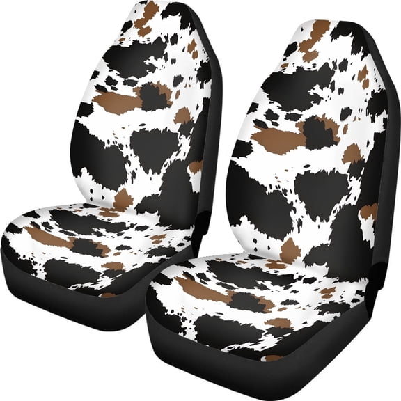 XYZCANDO 2 pcs Seat Covers for car Front Seats Auto Front Seat Covers Breathable Premium, Sedan SUV Truck Car Seat Covers, Cow Print Pattern