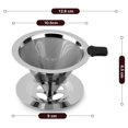 thumbnail image 2 of Filtro de café, gotero de malla de acero inoxidable reutilizable, filtro de café de cono de goteo sin papel con soporte, herramientas de cocina para cafetera manual, 1-3 tazas, 2 of 4