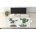 thumbnail image 2 of Cactus Computer Mouse Pad, Pattern of Various Mexican Flora House Plant Assortment of Botanical Elements, Rectangle Non-Slip Rubber Mousepad X-Large, 35" x 15", Green Pink Grey, by Ambesonne, 2 of 2