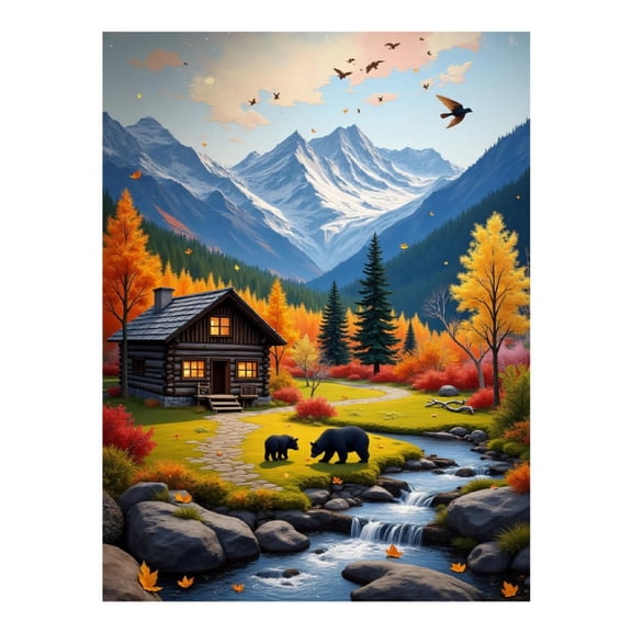 Diamond Art Kit for Adults, Modern Bear Print No.69 Diamond Painting for Adults Beginners, 5D DIY Diamond Art Painting Kits, Colorful Diamond Painting Craft for Home Decor 12x16