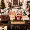 thumbnail image 4 of Christmas Pillow Covers Set of 4 18x18 Christmas Trees Candy hot Cocoa Sleigh linens Cotton Decor Throw Pillows Accents Outdoor Farmhouse Patio Home Sofa Couch Holiday Cases Decorations, 4 of 5