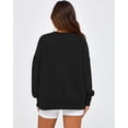 thumbnail image 4 of BTFBM Women's Casual Crewneck Sweatshirts Spring Long Sleeve Side Slit Workout Fleece Pullover Top Fashion Clothing, 4 of 9