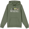 thumbnail image 5 of Beetlejuice Chibi Character Line-Up Adult Olive Long Sleeve Hoodie-XL, 5 of 7