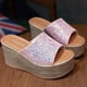 thumbnail image 5 of Sandalias Mujer Tacón inclinado Punta abierta Lentejuelas Zapatillas Cómodas Zapatos de playa Chanclas Wmkox8yii  hj789, 5 of 8