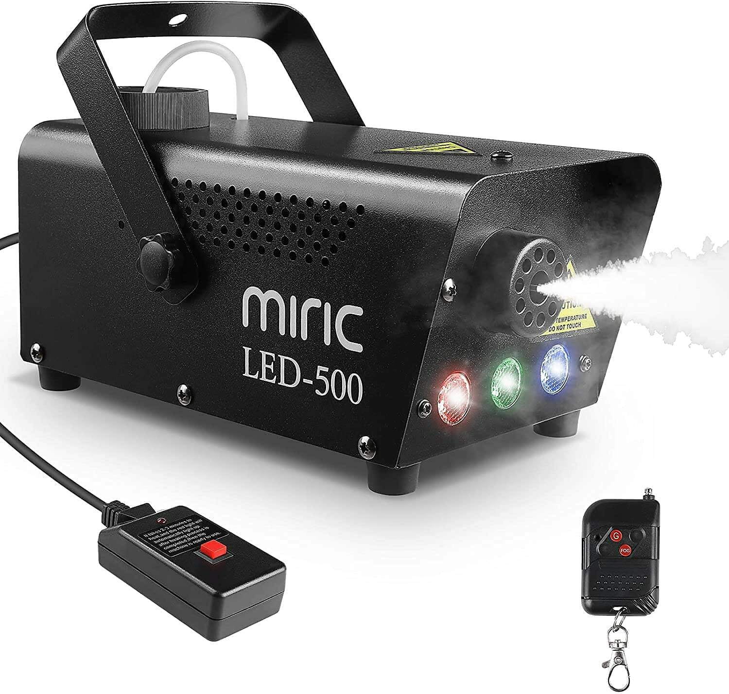 Halloween LED Fog Machine 500W Portable Smoke Machine for Parties with Wireless and Wired Remote Control Halloween Parties and Stage Effect Suitable for Wedding 