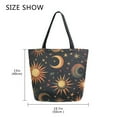 thumbnail image 5 of FORMRS Womens Canvas Tote Bag with Zipper Inner Pocket Shoulder Handbag, Sun Moon and Stars Pattern, 5 of 7