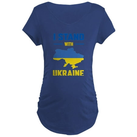 

CafePress - Stand With Ukraine Map Support P Maternity T Shirt - Maternity Dark T-Shirt