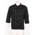 thumbnail image 2 of inhzoy Men's Chef Uniform Short/Long Sleeve Chef Jacket Button Down Hotel Kitchen Canteen Work Wear Black Long Sleeve L, 2 of 7