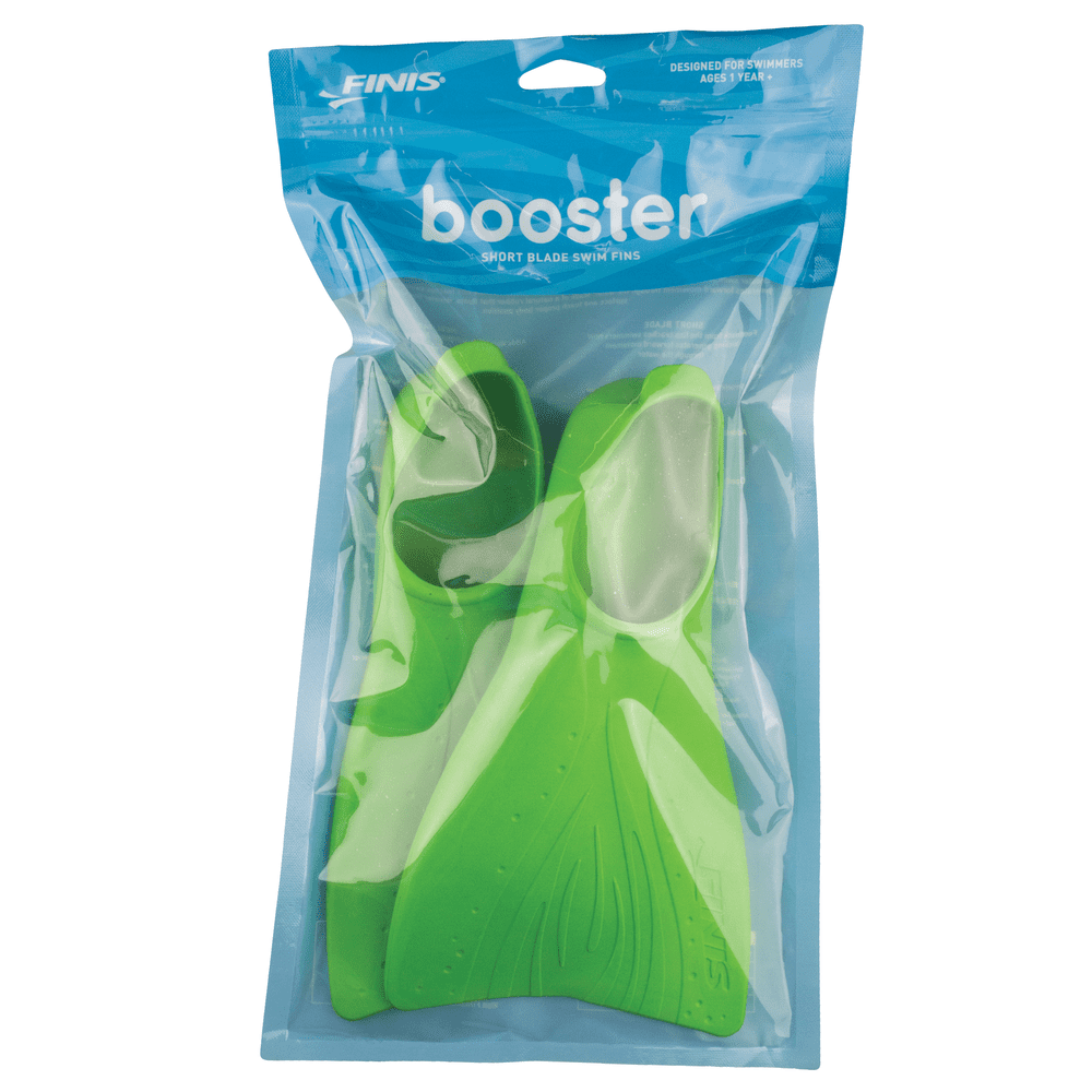 FINIS Booster Fins - High-Quality Swim Fins for Kids Ages 8?11 - Swimming Fins to Improve Body Position and Kicking Technique - High-Quality Pool Accessories and Swim Gear - Green
