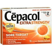 Cepacol Maximum Strength Sore Throat Pain Relief Lozenges Honey Lemon - 16 ct