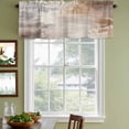 thumbnail image 3 of Brown Curtain Valances for Windows, Kitchen Valance Window Treatments Panel 2 Pack, Modern Contemporary Abstract Art Rod Pocket Short Curtains for Bathroom Bedroom 42 x 12 Inch, 3 of 8