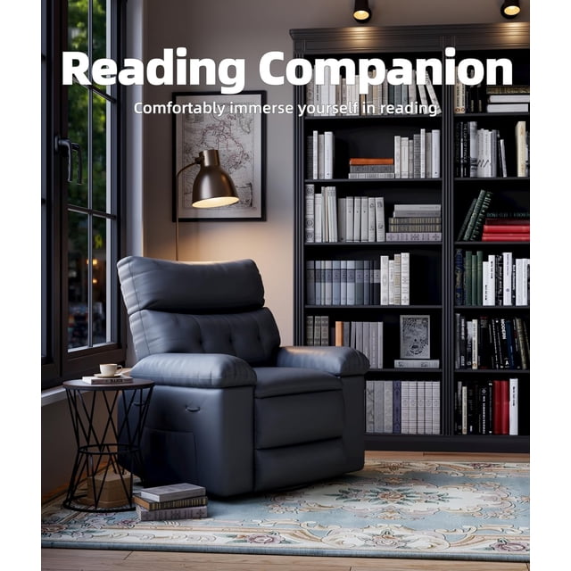 Oversized Swivel Recliner Chair with 360° Rotation & Rocking Function, Manual Reclining Lounge Chair with Heat and Massage, PU Leather Seat for Living Room, Bedroom & Nursery, Retro Brown, Khaki, Grey
